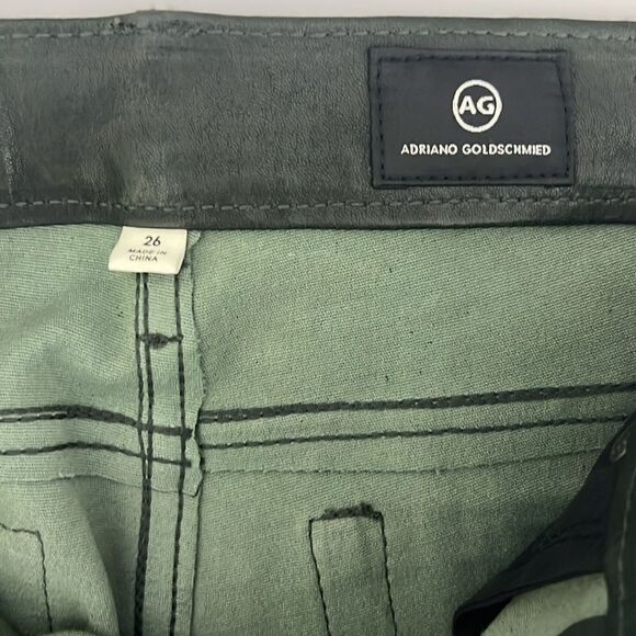 NWOT AG 100% Lamb Leather The Leggings Supper Skinny in Climbing Ivy Size 26 - Picture 8 of 14